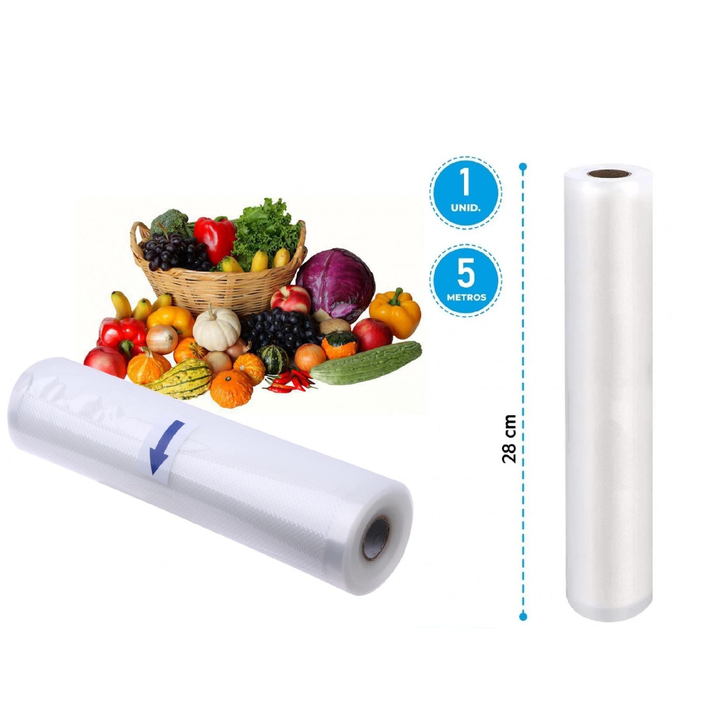 Rollo de 5mts Bolsas para sellado Vacio